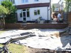 Building of Patio retaining wall.